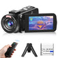 Video Camera, Full HD 1080P 30MP Camcorder, Vlogging Camera for YouTube with Infrared Night Vision, 18X Digital Zoom 3.0 LCD Scr